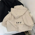 High-quality Children's Letter Hooded Windbreaker for Boys and Girls Handsome Coat for Spring Autumn Wear