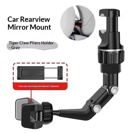 360 Adjustable Car Phone Holder-Anti-shake Rearview Mirror Mount
