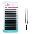 FADVAN U Shape YY Double Tips Extension Eyelashes C/D Curl Premade Volume Fan Lashes Natural Soft Wispy False Lash