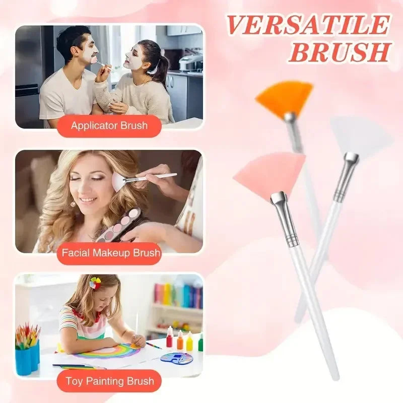 8pcs/set  Facial Brushes Fan Makeup Brushes Soft Portable Mask Brushe Spa Headband Stretchable Hair Wrap Skincare Makeup Tools